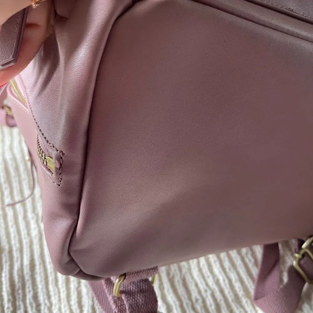 Skip Hop Pink Leather Diaper Backpack